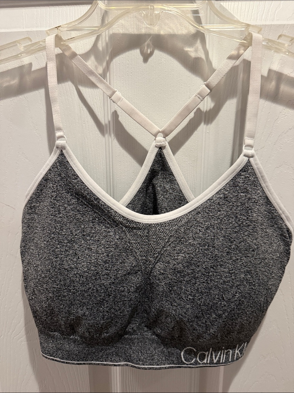 Calvin Klein Gray Bralette with White Trim
